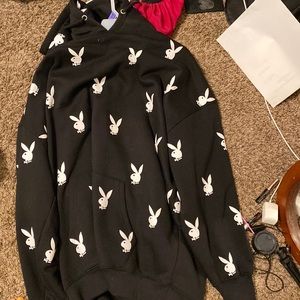 rabbit floral playboy hoodie